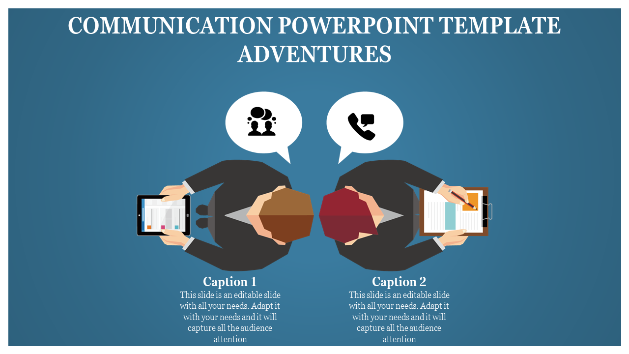 Free - Customized Communication PowerPoint Template-Two Stages